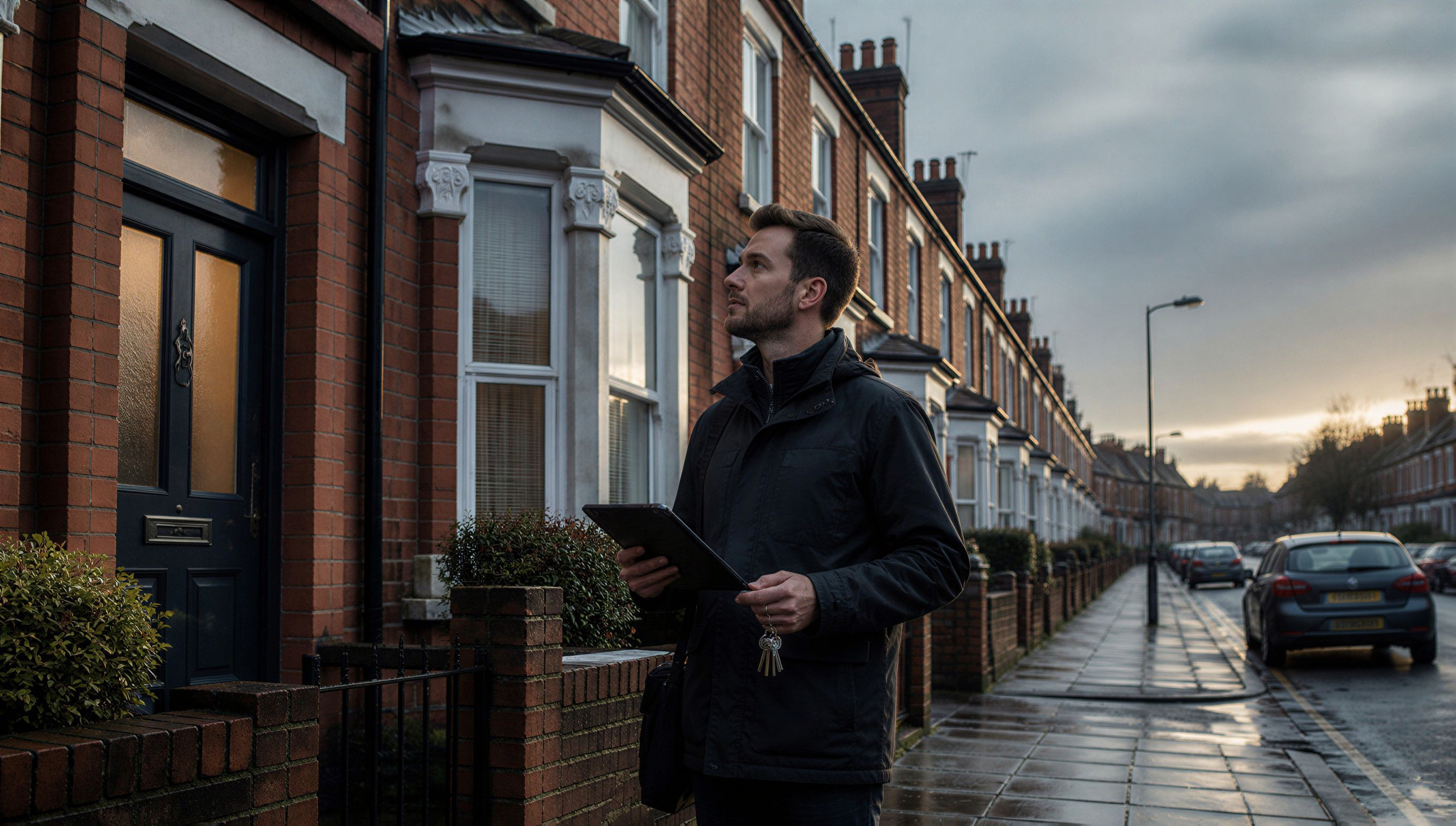 DEA on a UK rental terrace at first light